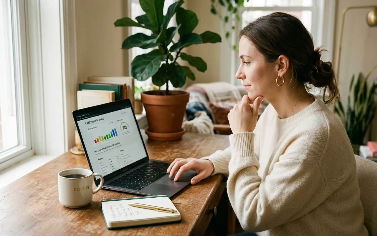 A borrower reading the fine print on a loan offer, weighing a no credit check loan